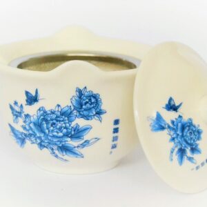 Gaiwan med sil Blå blomma
